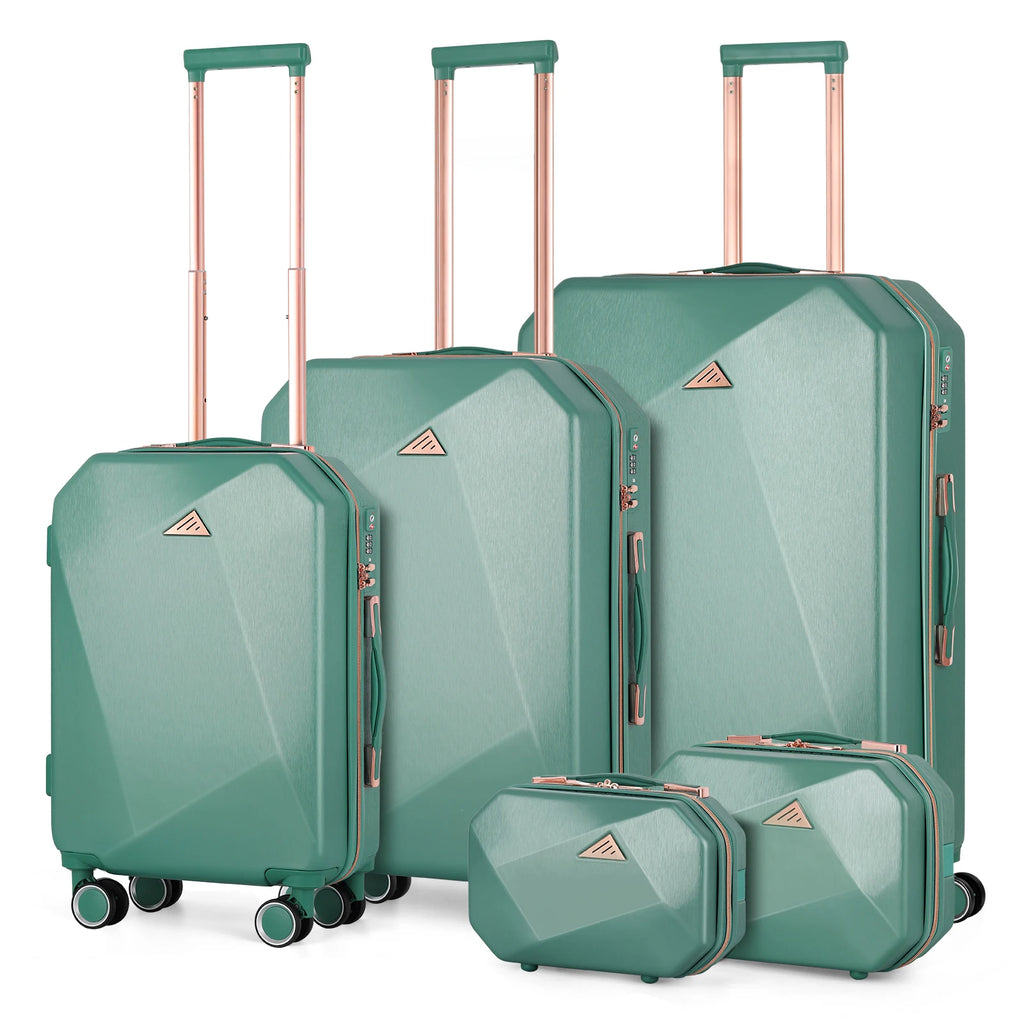 Luggage Set 5Pieces Hard Shell Suitcase Set Family Travel Luggage Suit Business Travel Boarding Luggage with TSA Lock