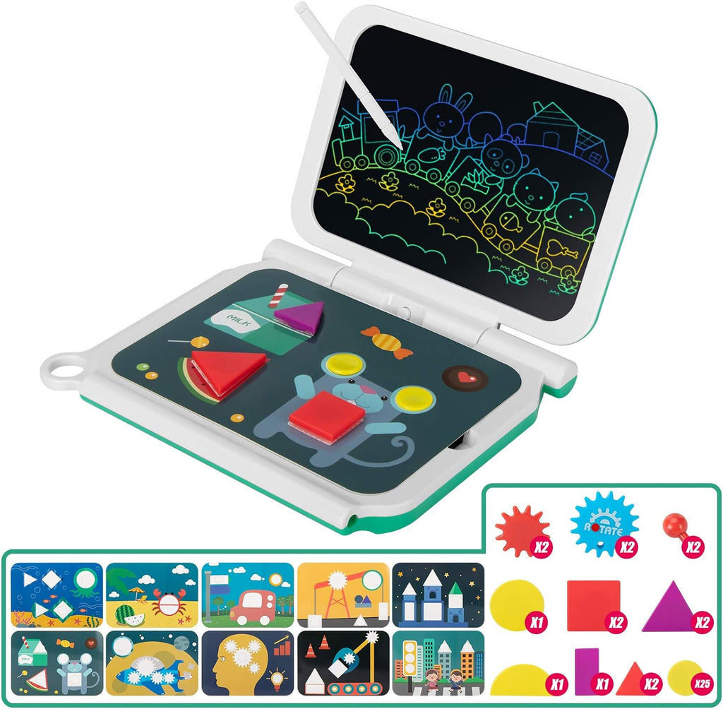 LCD Writing Tablet Kids 9.5Inch LED Drawing Board with Shape Recognition LCD Drawing Tablet Colorful Screen LED Drawing Pad Digital Electronic Writing Board Portable Doodle Drawing Pad for Kids