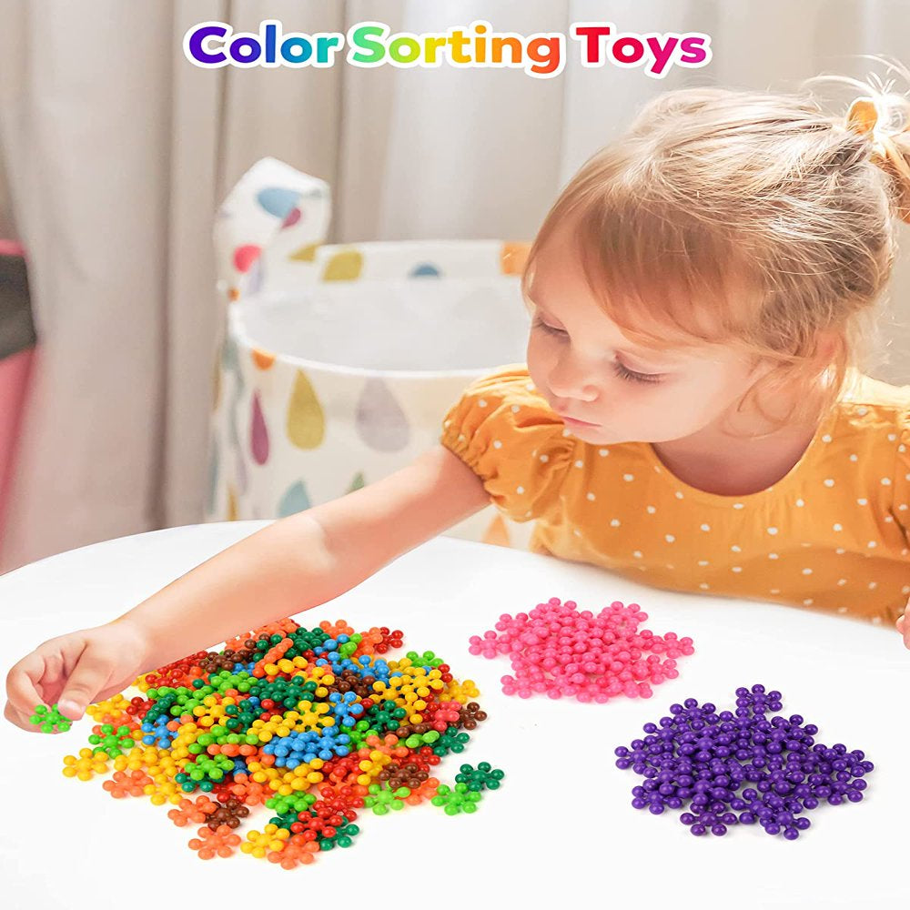 300 Pieces Building Blocks Kids STEM Toys Educational Building Toys Interlocking Solid Plastic Preschool Building Sets Solid Plastic Discs Sets Creativity Toys for Boys and Girls Aged 3+