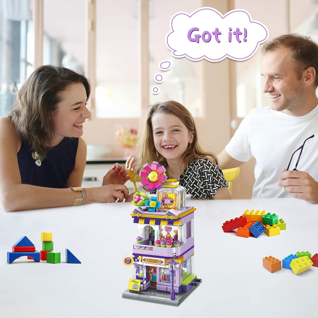 Building Blocks Toys for Girls, Educational Construction STEM Toys Building Playset, Fragrance Store House Building Kits, Mini City Building Sets, Building Bricks Creative Gifts for Kids(306 PCS)