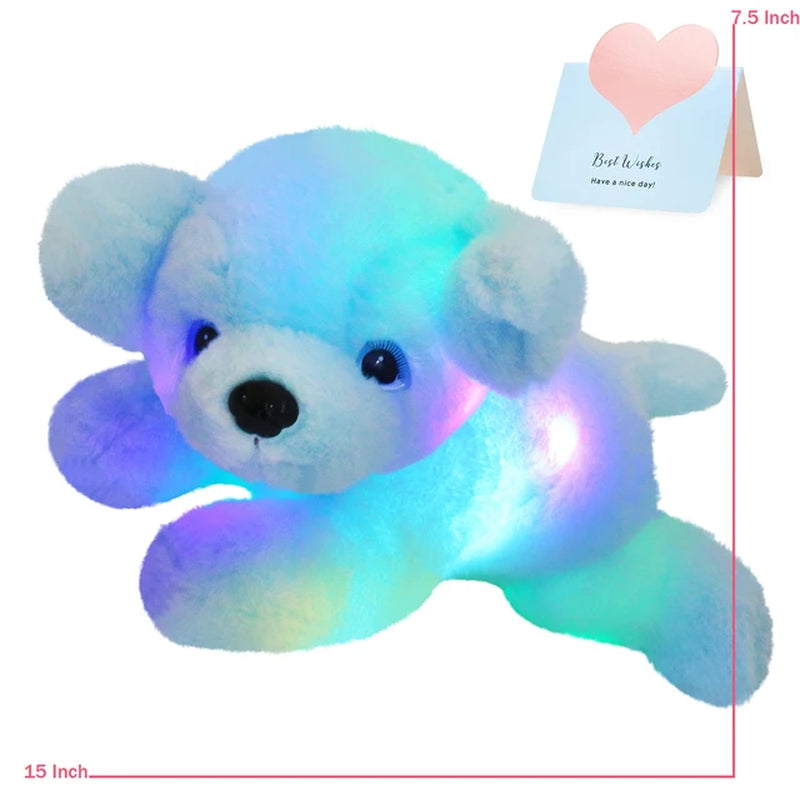 20-60Cm Kawaii Luminous Stuffed Animal Rainbow Elephant Glow Plush Toys with LED Night Music Lights Lullabies Gifts for Kids