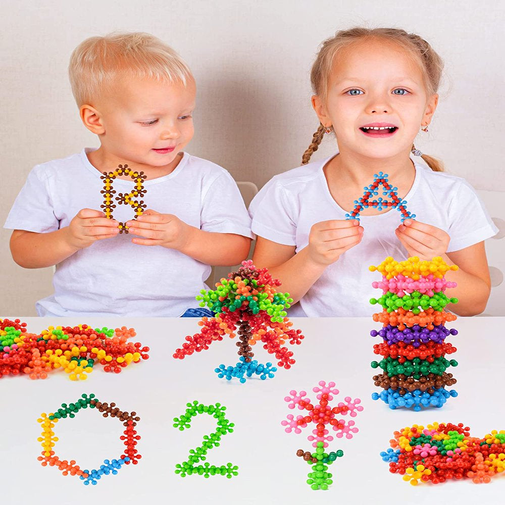 300 Pieces Building Blocks Kids STEM Toys Educational Building Toys Interlocking Solid Plastic Preschool Building Sets Solid Plastic Discs Sets Creativity Toys for Boys and Girls Aged 3+